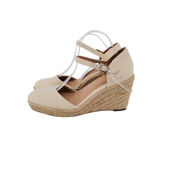 A New‎ Day Women's Size 11 Olivia Rounded Toe Espadrille Wedge Pumps Cream New - Picture 2 of 7